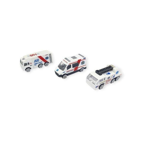 3'lü İş Makinaları Road Seti - Die Cast - DS044 - Ambulans - Image 1