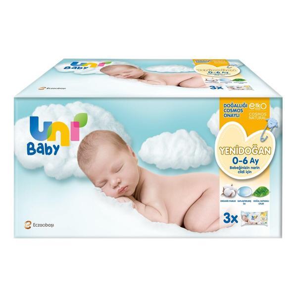 Uni Baby Yenidoğan Islak Havlu Mendil 3Lü 120 Yaprak - Image 1