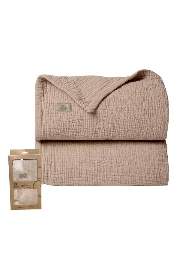 Bistyle Müslin Battaniye 120x120 Cm 70101 Bej - Image 1