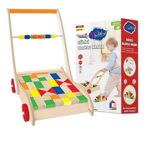 PlayWood Ahşap Eğitici Bloklu Araba 373 - Image 1