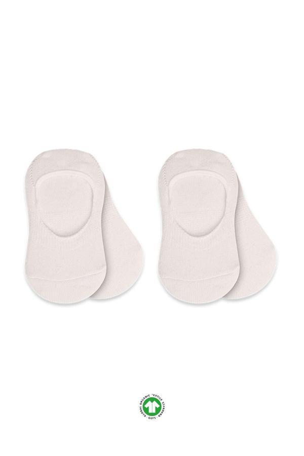 Bistyle 2'Li Penye Babet Silikonlu Basic Çorap 30104 Ekru Ekru - Image 1