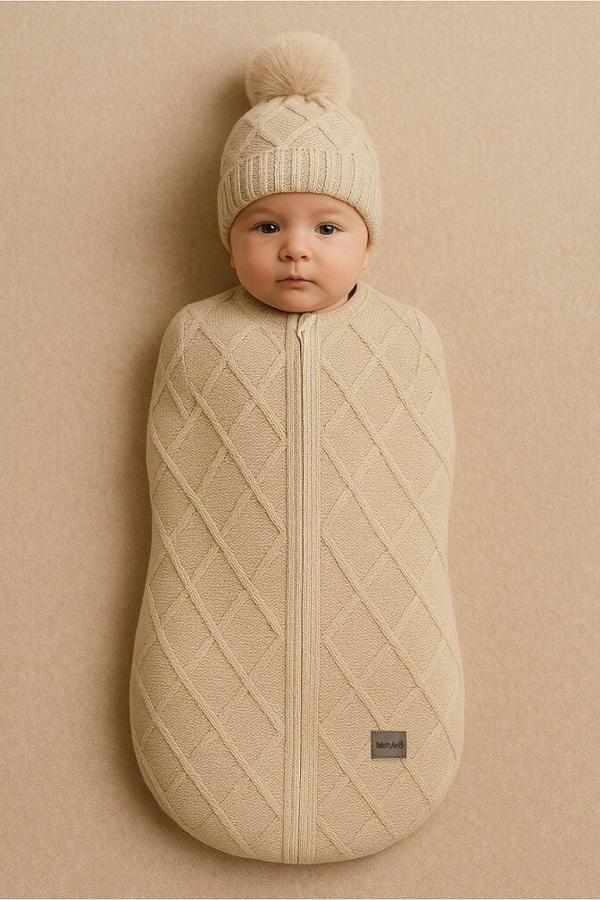 Bistyle Baby İn Swadding Triko Kundak 75108 Bej - Image 1