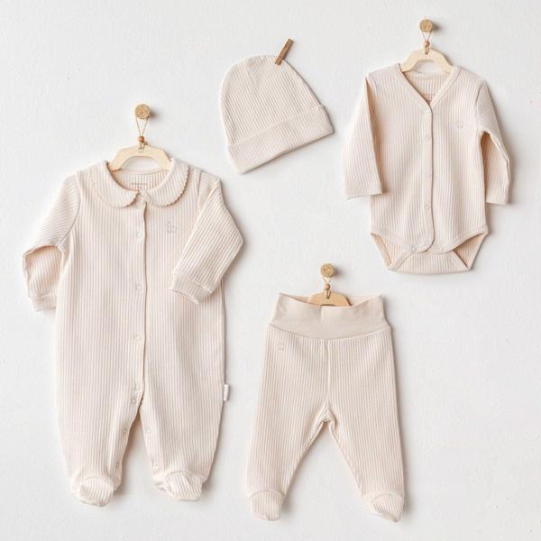 Andywawa AC25189 Bear Time 4'Lü Hastane Çıkışı Light Beige - Image 1