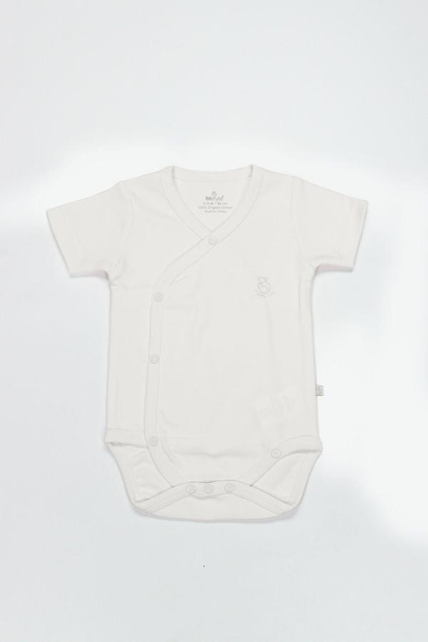 Bistyle Organik Natural Basic Style Kruvaze Yarım Kol Body BS17101 Ekru - Image 1