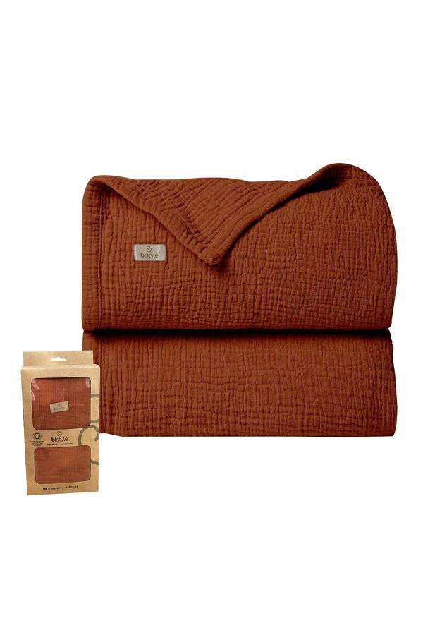 Bistyle Müslin Battaniye 120x120 Cm 70101 Kiremit - Image 1