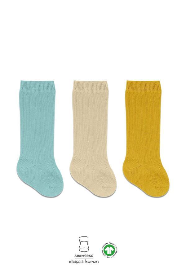 Bistyle Derby Dizaltı Çorap 3'Lü BS40101 Nil Bej Hardal - Image 1