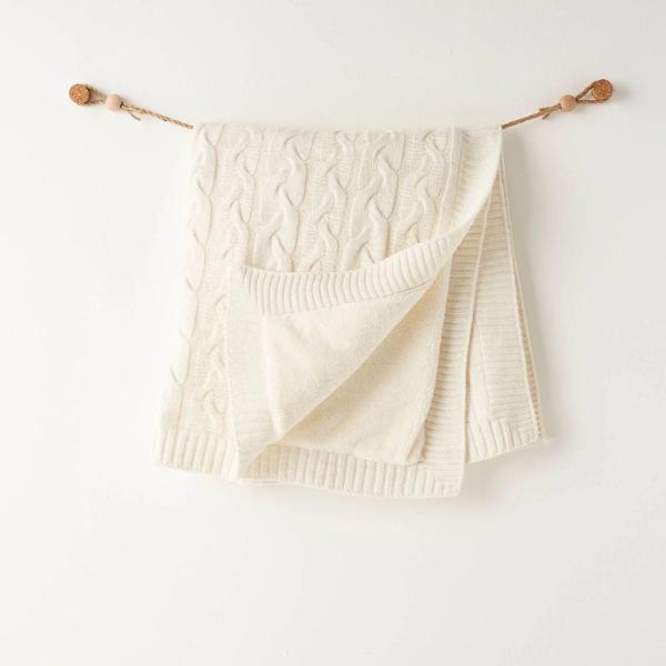 Andywawa AC26340 Triko Battaniye Ekru - Image 1