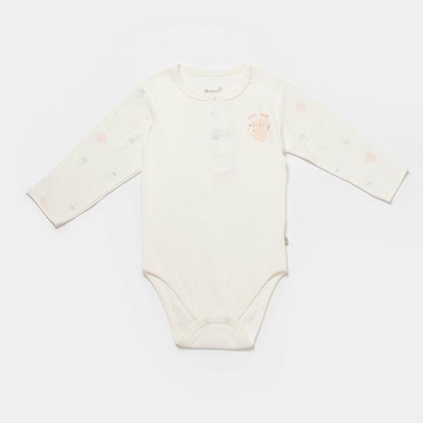 Bibaby Biorganic Koala Jungle Uzun Kol Bebek Body 56973 Pembe - Image 1