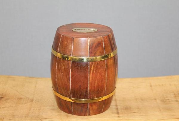 Pirinç Detaylı Fıçı Kumbara Model 2 - Image 1