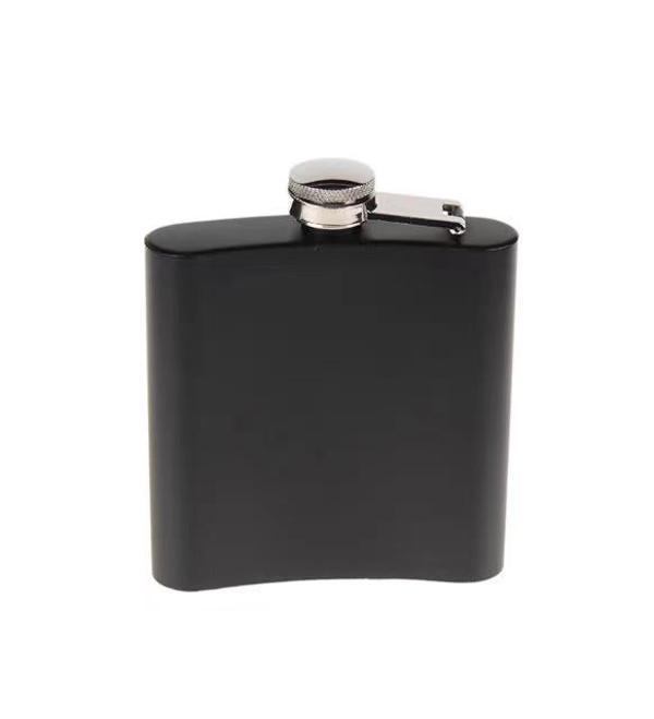 Siyah 6 oz Çelik Cep İçki Kanyak Matarası - Image 1