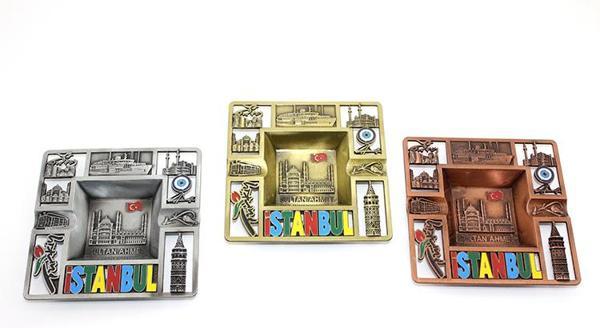 İstanbul Temalı Yöresel Metal Küllük Kare - Image 1