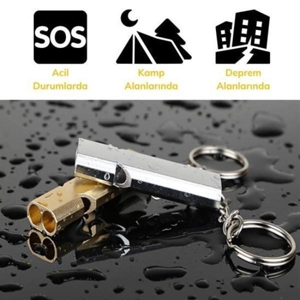 Alüminyum SOS Düdük Anahtarlık - Image 1