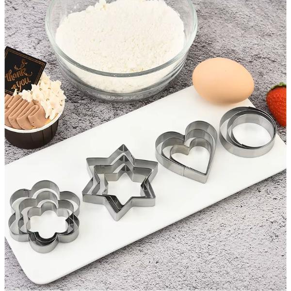 12 Adet Paslanmaz Çelik Kurabiye Kalıbı Seti  - Image 1