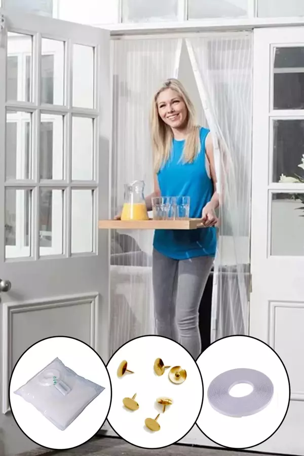 Mıknatıslı Kapı Sinekliği Tül Perde 105 x 210 cm (5250) - Image 1