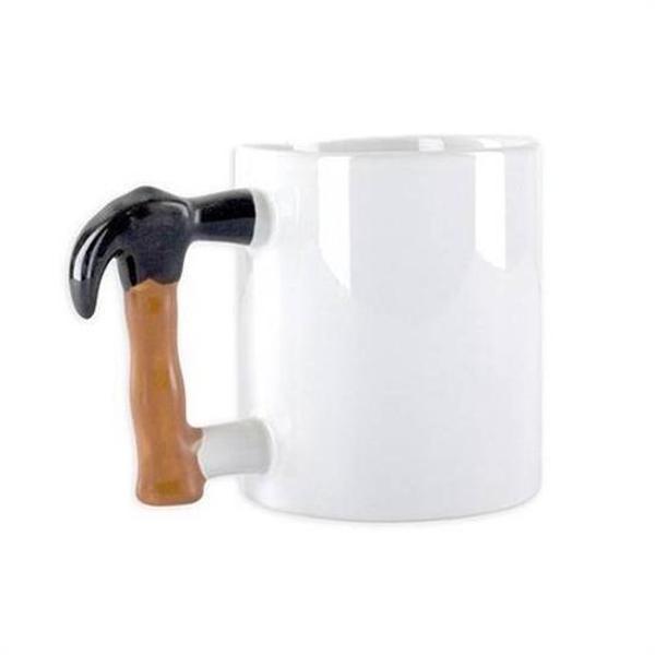 BUFFER® İlginç Hediyelik Çekiç Kulplu Tasarımlı Seramik Kupa Bardağı - Image 1