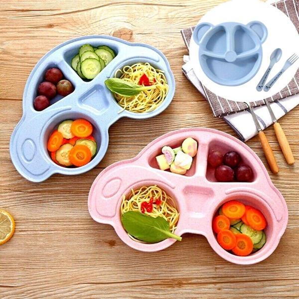 Bebekler İçin Araba Şeklinde Sevimli Mama Tabağı Çocuk Tabldot (5250) - Image 1