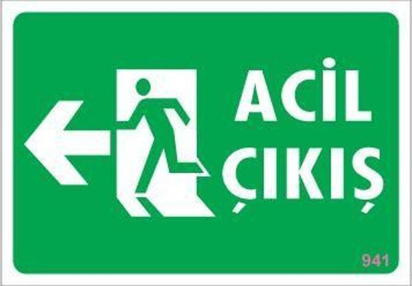 Acil Çıkış Uyarı Levhası 17,5x25 KOD:941 - Image 1