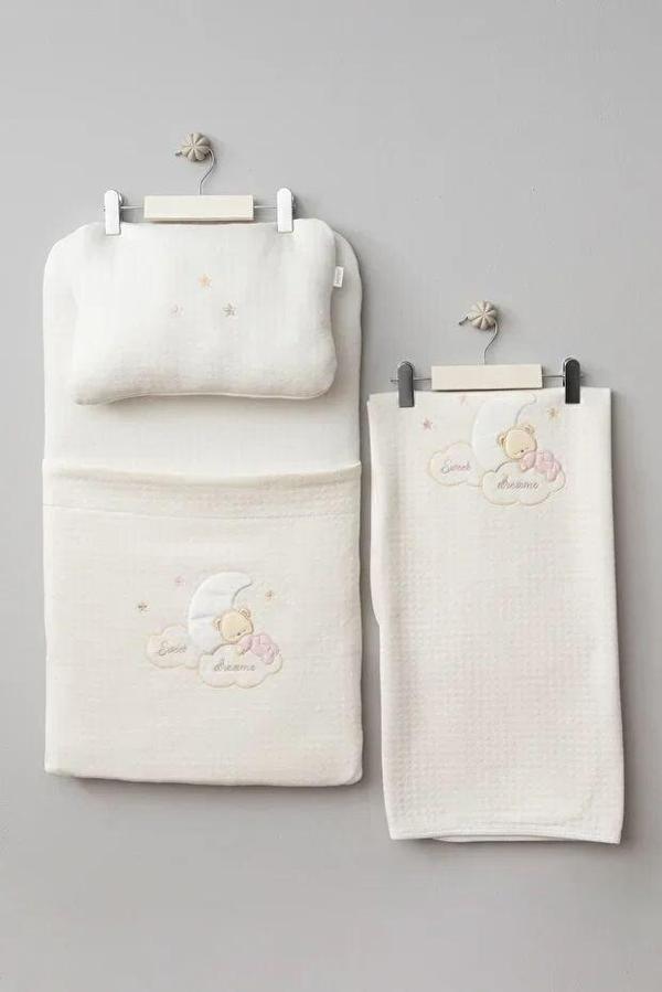 Bebitof Ay ve Ayıcık 3'lü Alt Açma Seti 50055 Ekru - Image 1