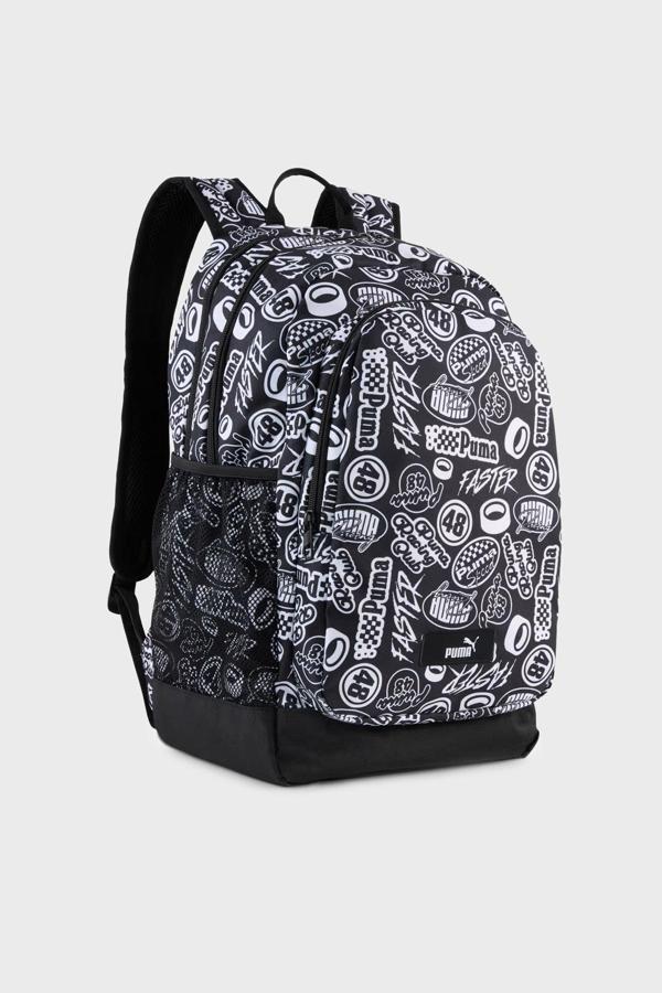 Puma Academy Aop Desenli Ayarlanabilir Omuz Askılı Unisex Sırt Çantası 09115008 SİYAH-BEYAZ - Image 1