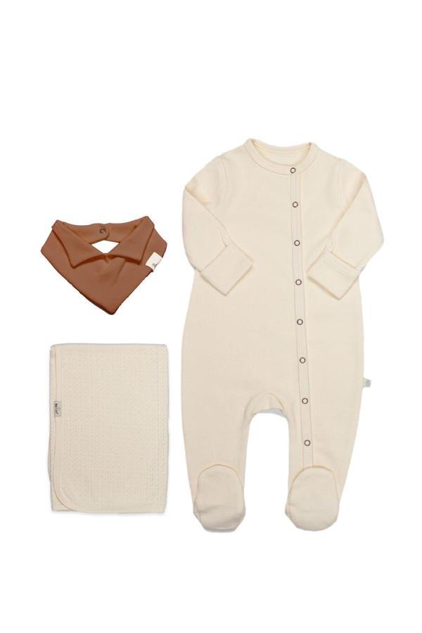 Bistyle Yenidoğan Tulum Battaniye Gentleman 13116 Ekru - Image 1