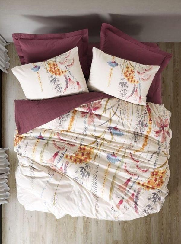 Cotton Box Complete Set Tek Kişilik Flos Bordo - Image 1