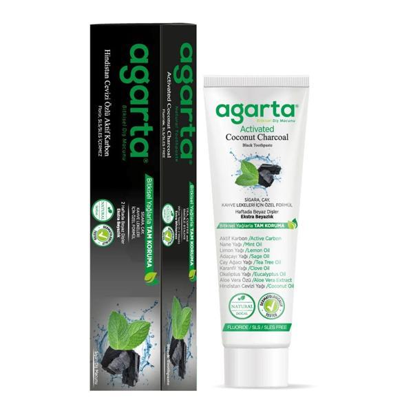 Agarta Hindistan Cevizi Özlü Aktif Karbon Diş Macunu 100ml - Image 1