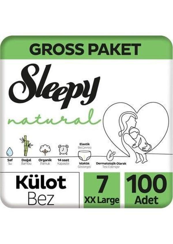 Sleepy Natural Külot Bez Gross Paket 7 Beden 100 Adet - Image 1
