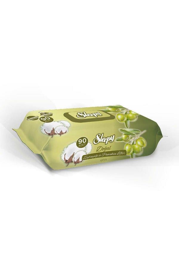 Sleepy Doğal Zeytinyağlı Islak Havlu Mendil 90 Yaprak - Image 1