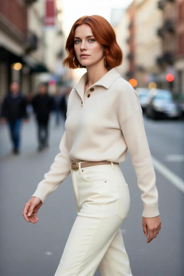 Kadın Oversize Polo Yaka Düşük Kol Basic Triko Kazak Kış Sezonu İçin Konforlu ve Şık Bir Tercih - Image 1