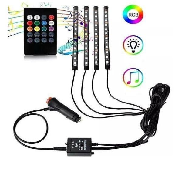 Araç İçi Ayak Altı Sese Duyarlı Şerit Led 4'lü Set - Image 1