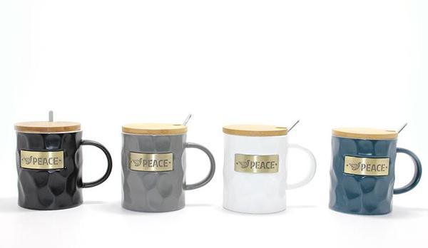 Bambu Kapaklı Porselen Kupa Bardak  - Image 1