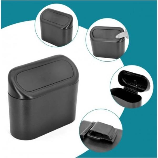 Araba Çöp Kutusu Kapaklı Organize Siyah Renk - Image 1