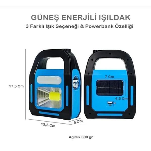 Güneş Enerjili Işıldak ve Powerbank Özellikli Kamp Lambası - Image 1