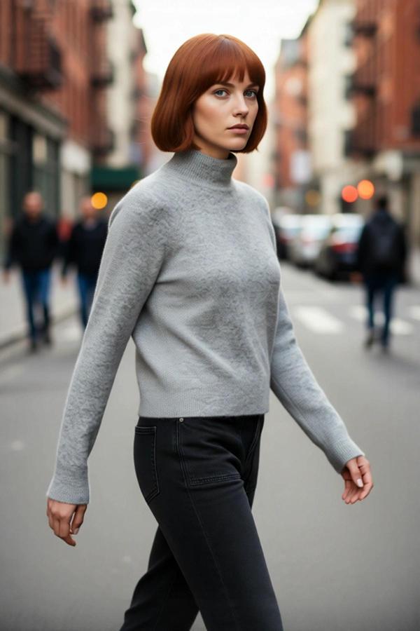 Kadın Oversize Dik Yaka Triko Kazak Reglan Kol Kışlık Günlük Şıklık Sunan Bordo Basic Tasarım - Image 1