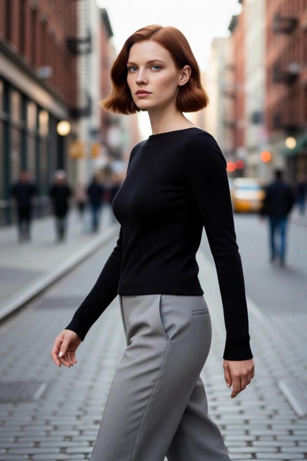 Kadın Kayık Yaka Fitted Triko Kazak Zarif Tasarımıyla İlkbahar Sonbahar Şıklığı Sunar Günlük - Image 1