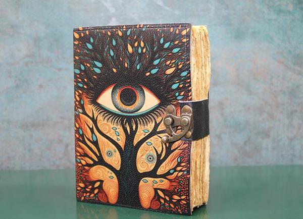 Göz Tasarımlı Deri Defter  - Image 1
