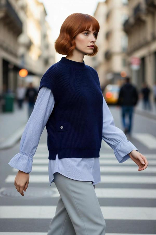 Kadın Regular Kalıp Gömlek Garnili Basic Triko Süveter Kışlık Yumuşak Dokulu Şık ve Modern Seçim - Image 1