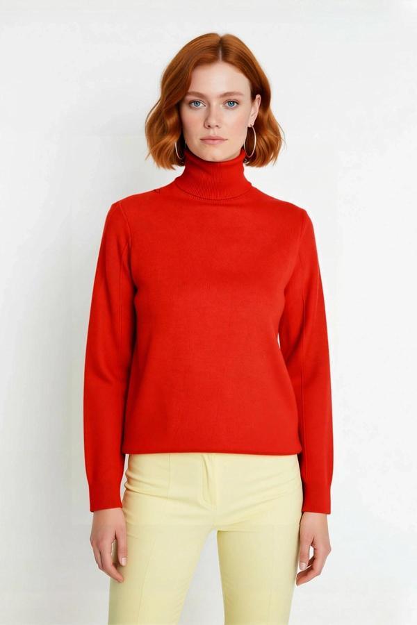 Kadın Günlük Akrilik Oversize Balıkçı Yaka Triko Kazak Konforlu Ve Şık Kış Kombinleri Kaliteli - Image 1