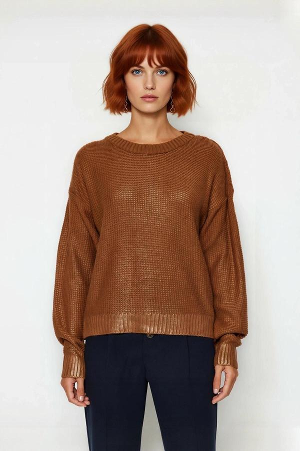 Bayan Basic Siluet Düşük Kol Rahat Kalıp Akrilik Triko Kazak Kış Günleri İçin Şık Seçim Kaliteli - Image 1