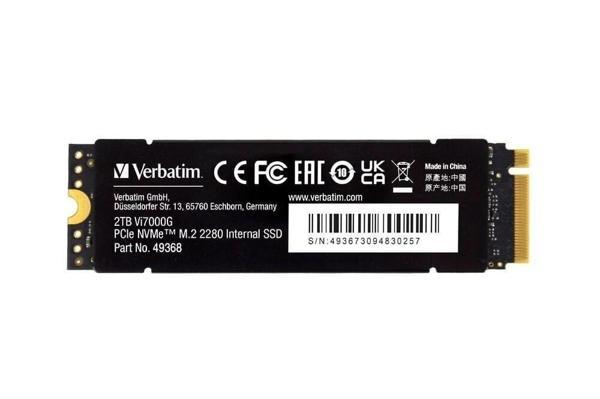 VERBATIM 49368 - 2TB VI7000G M.2 NVME PCIE GEN 4 SSD (Okuma 7400MB/sn. - Yazma 6700MB/sn.) - Image 1