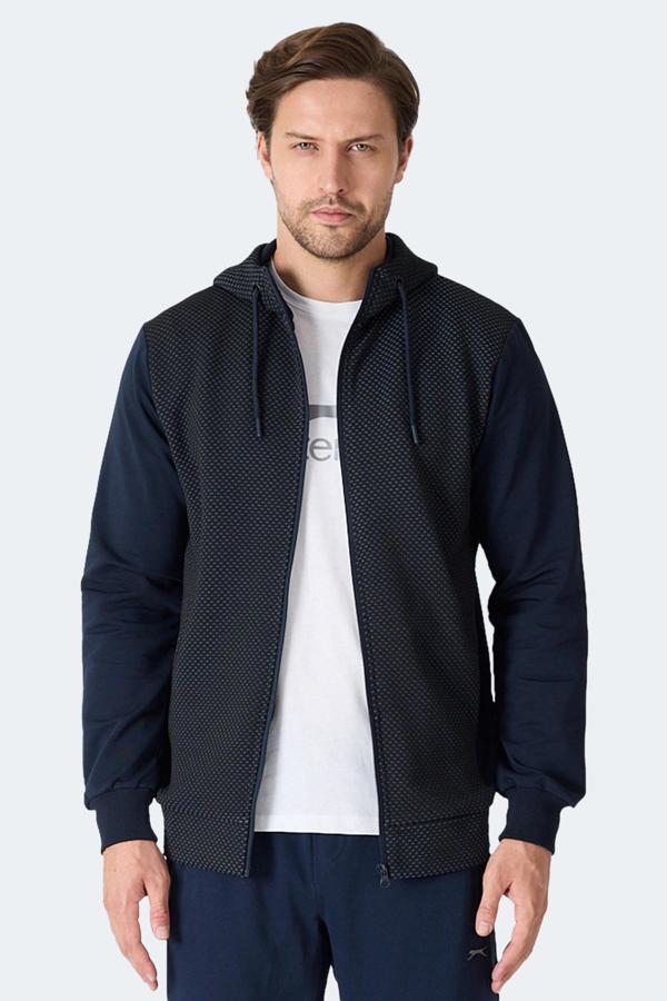 Slazenger FLAME Erkek Kapüşonlu Cepli Lacivert Sweatshirt - Image 1