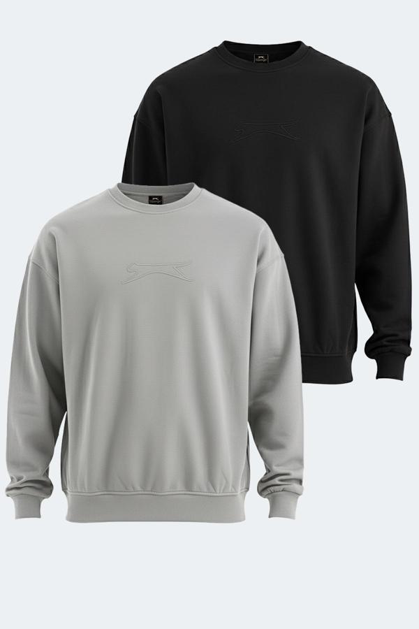 Slazenger VADIK 2li set Erkek  Siyah - Gri Sweatshirt - Image 1