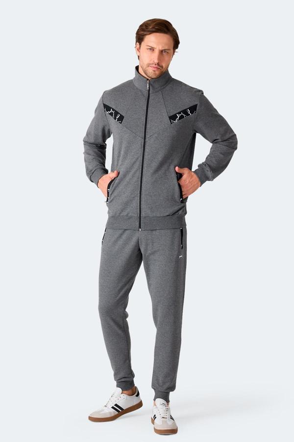 Slazenger FELON Erkek Fermuar Cepli Antrasit Eşofman Takımı - Image 1