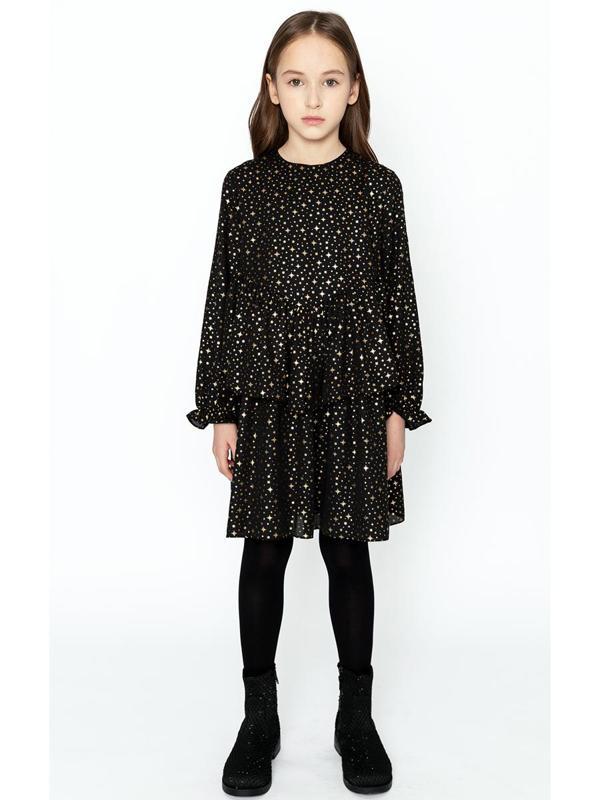 Yıldız Baskılı Şifon Elbise - Image 1