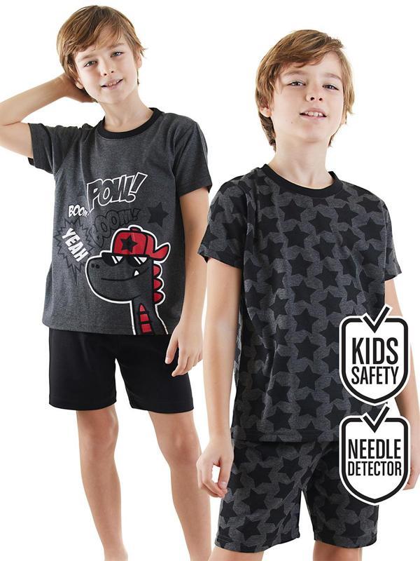 Yıldızlı Dino Erkek Çocuk 2'li Pijama Takım - Image 1