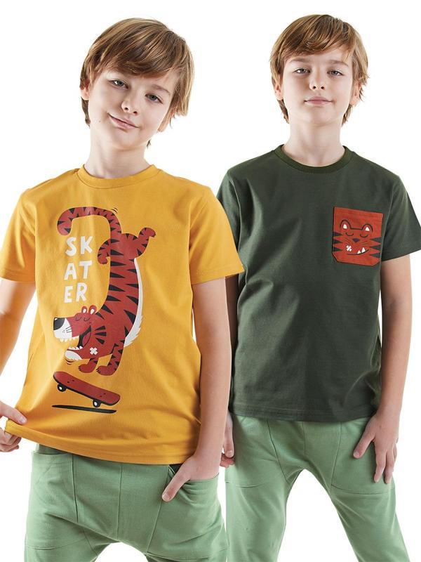 Skater Erkek Çocuk 2'li Paket T-shirt - Image 1