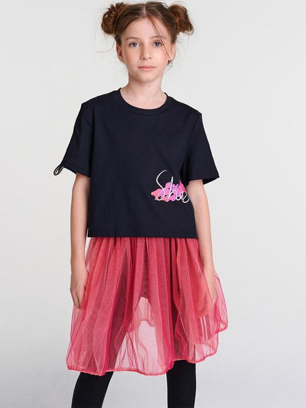 Tshirt Tül Etek Tayt Kombo Takım - Image 1