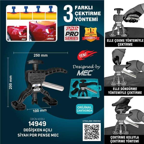 Profesyonel Boyasız Göçük Çektirme Pensesi Ayarlı Siyah Kutulu MEC - Image 1