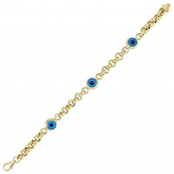 Nazar Boncuklu Altın Bileklik 14 Ayar - Image 1