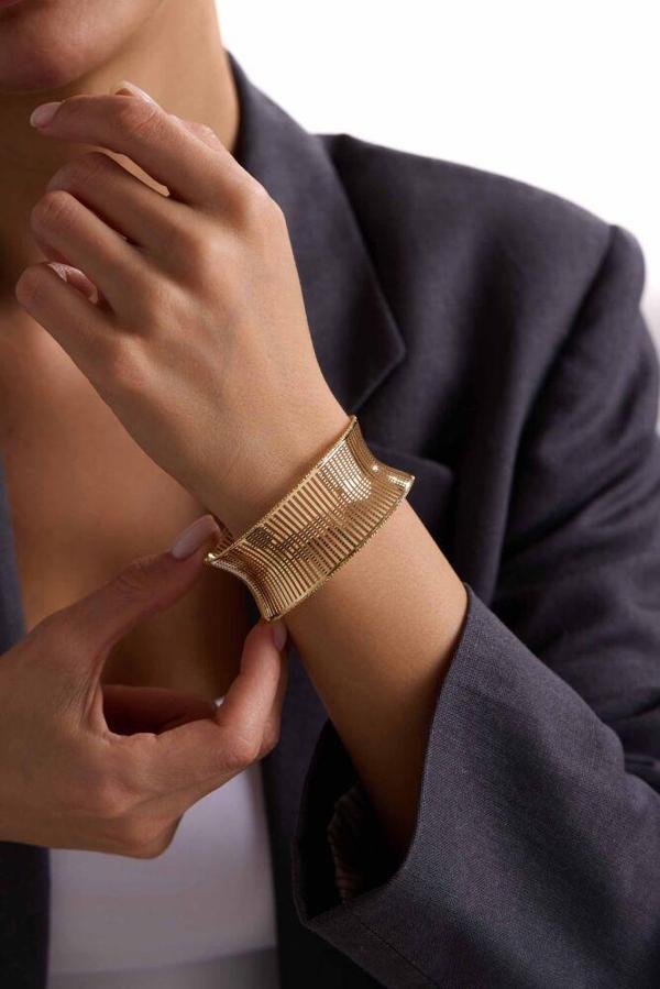 İtaly Altın Kelepçe Özel Tasarım 27 mm - Image 1